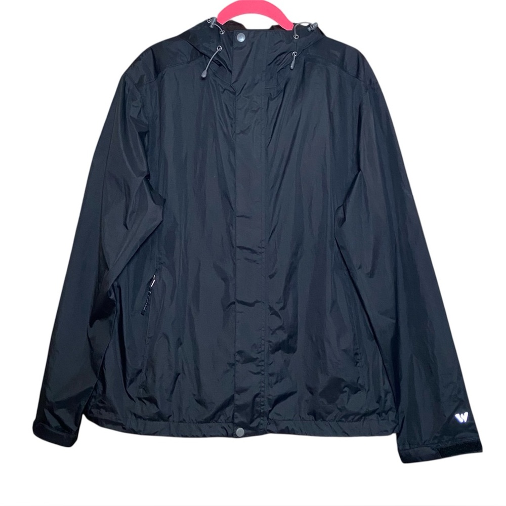 White Sierra Trabagon Packable Shell Black Raincoat Jacket Small Hooded